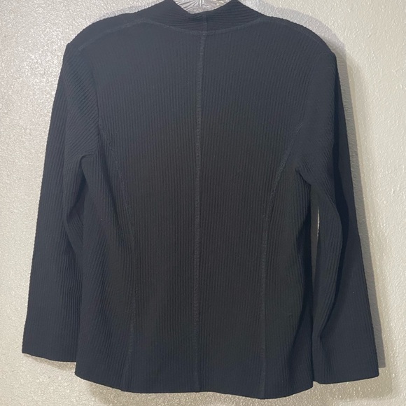Eileen Fisher Black Waflle Open Front Cardigan - Size PS - Picture 3 of 3